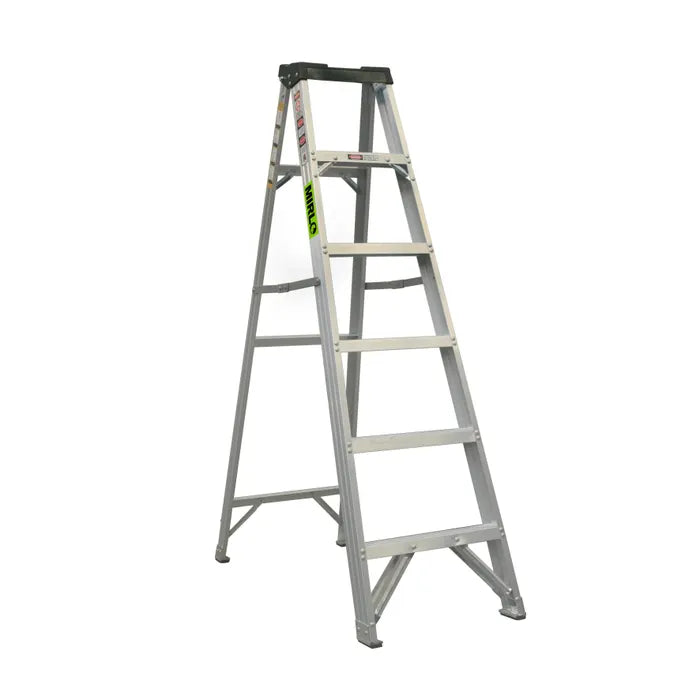 Escalera de tijera 6 peldaños aluminio 150KG Mirlo