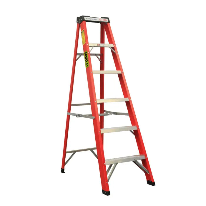 Escalera de tijera fibra de vidrio 6 peldaños Mirlo