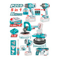 Kit 5 Herramientas Inalámbricas para Mecánico + Accesorios Total