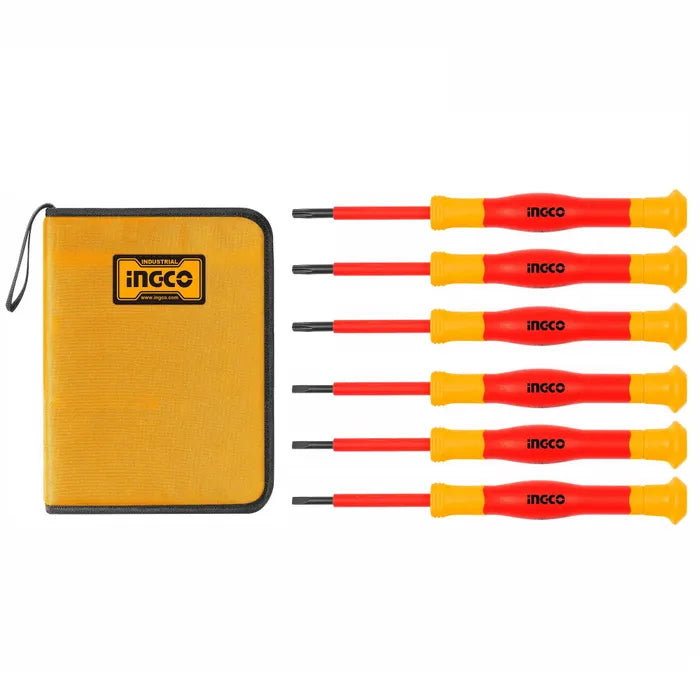 Set destornillador precisión industrial aislado CDE 6 piezas Ingco