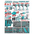 Carro portaherramientas de 436 piezas Total Tools